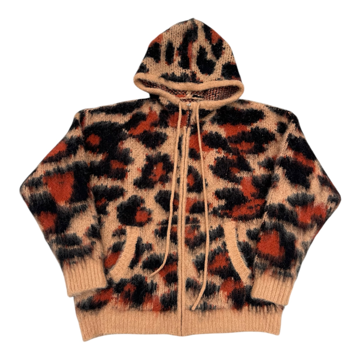 Women's Cheetah Mohair Zip Up