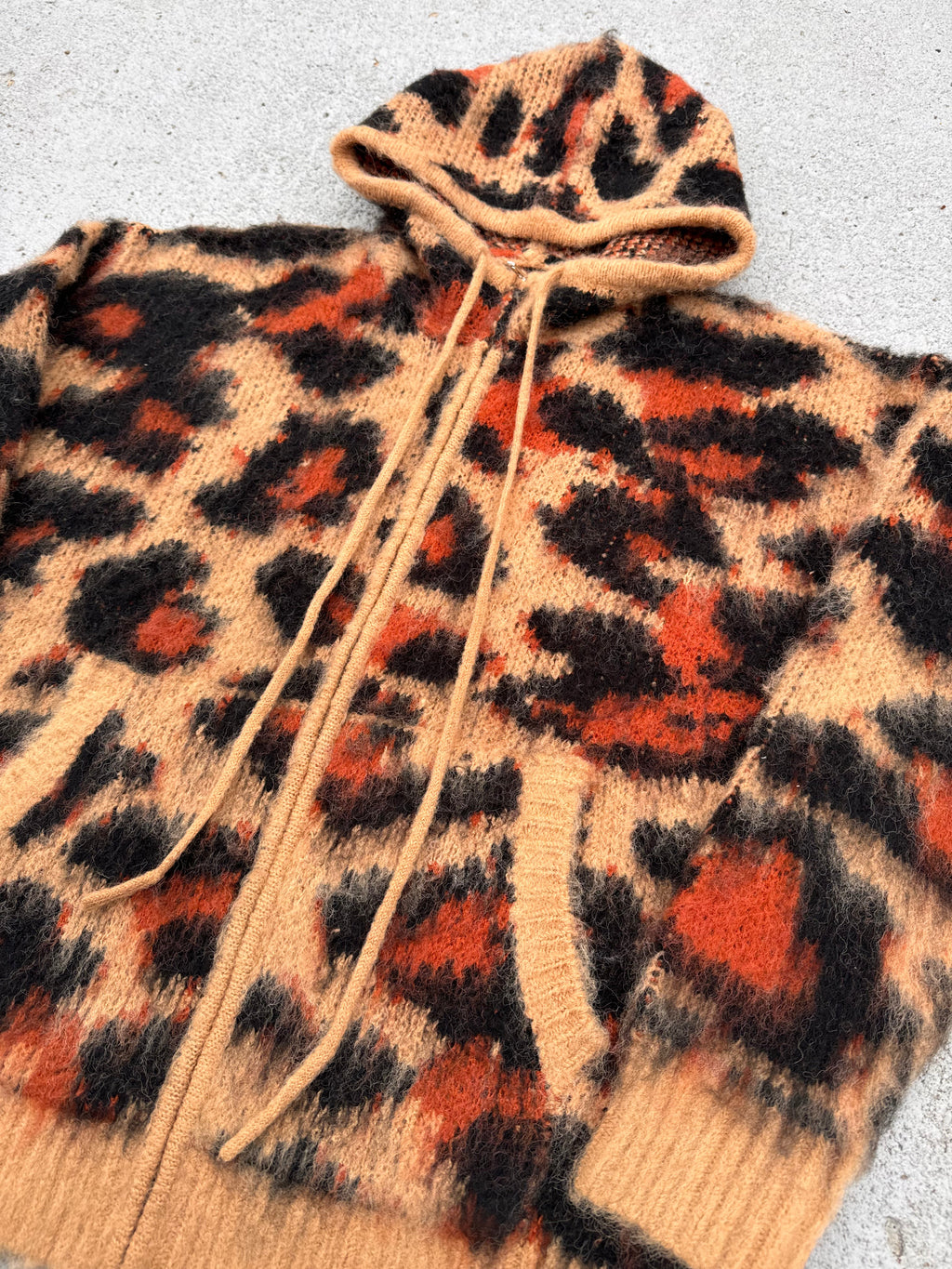 Women's Cheetah Mohair Zip Up